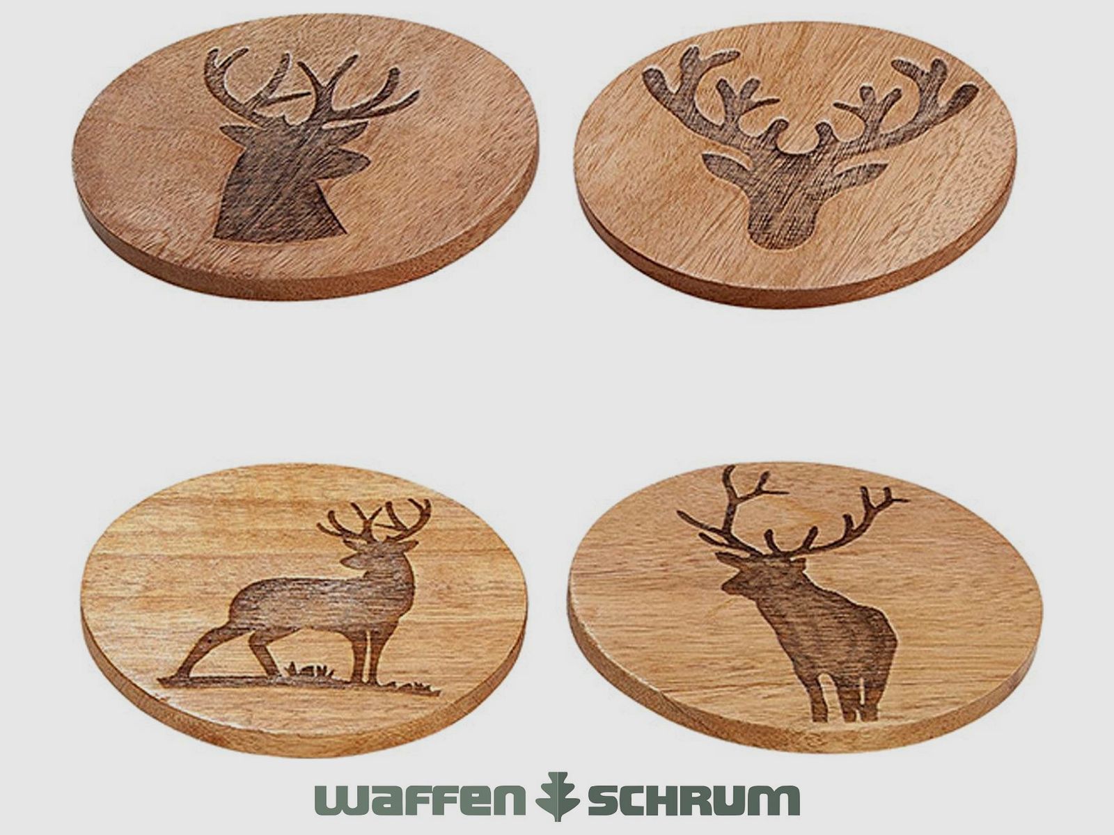 AKAH Holz Untersetzer Hirsch