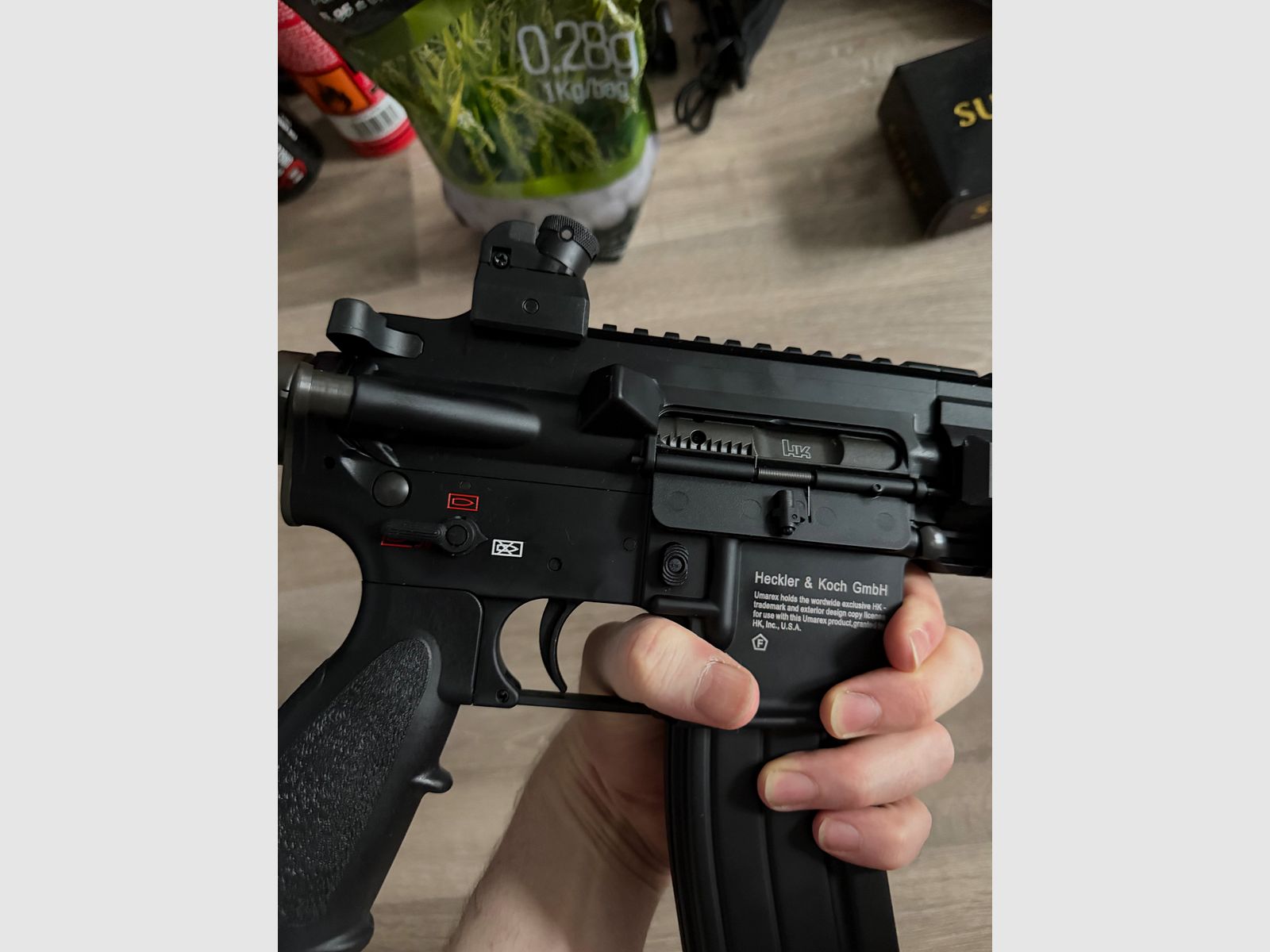 Heckler & Koch HK416 A5 czarny pełnometalowy karabin softair kaliber 6 mm BB gaz Blowback (P18), zdjęcie 12 z 14