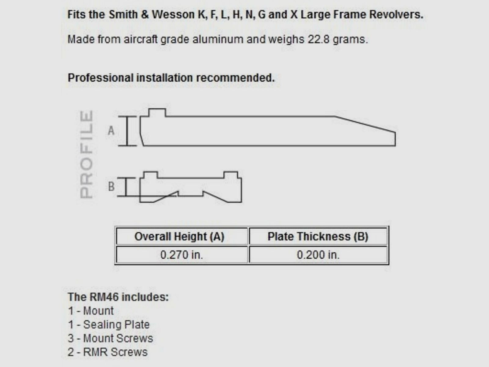 Trijicon RMR/SRO Montage S&W Revolver
