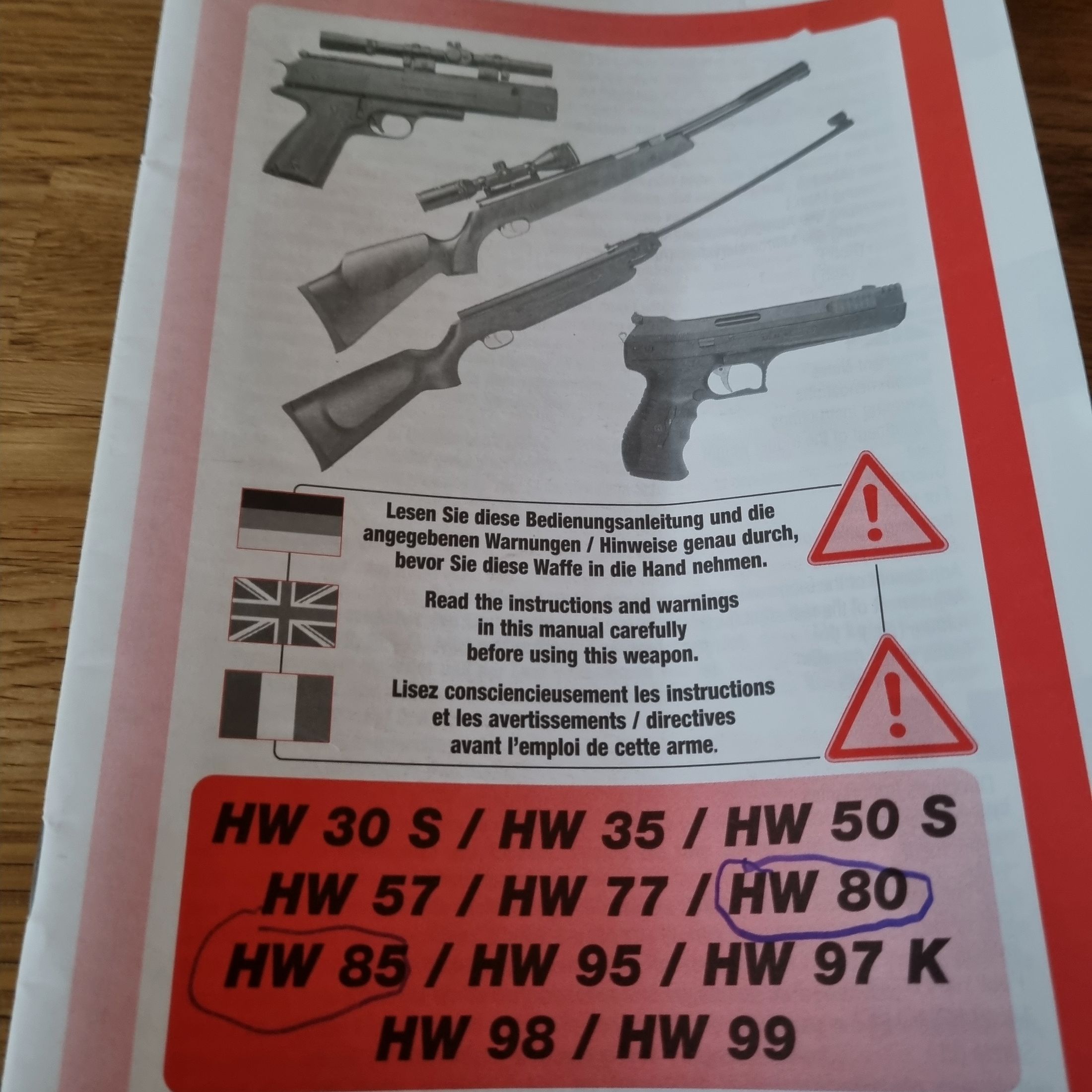 ⁵Incense HW 80 with ZF Gamo 4x20