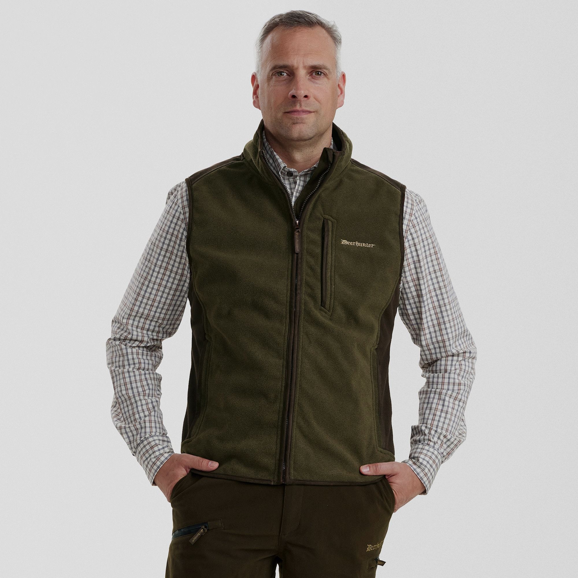Deerhunter Gamekeeper Bonded Fleece Waistcoat Graphite Green L