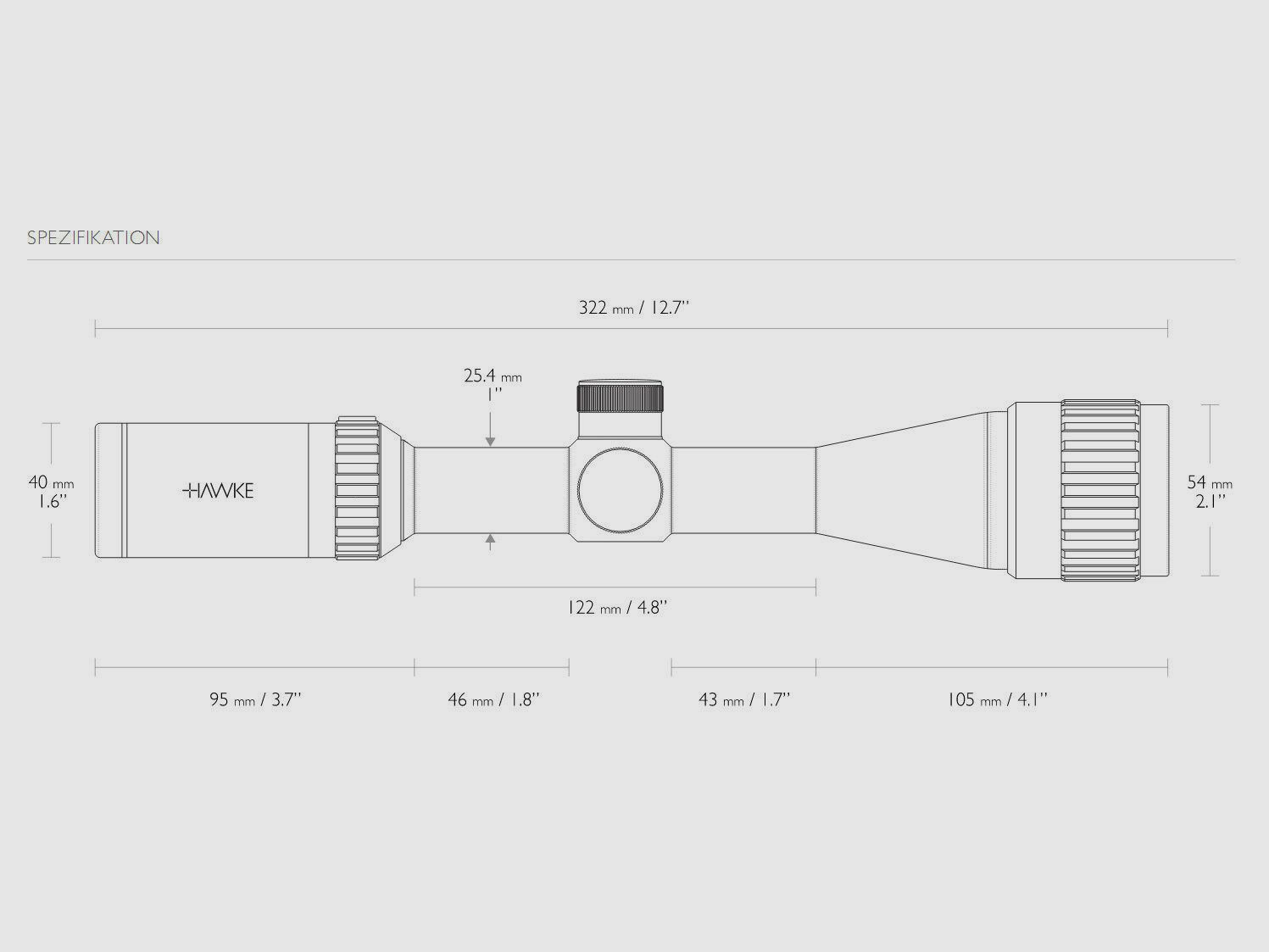 HAWKE 14122 Zielfernrohr Vantage 3-9x40 AO mit 30/30 Duplex Absehen Wasserdicht