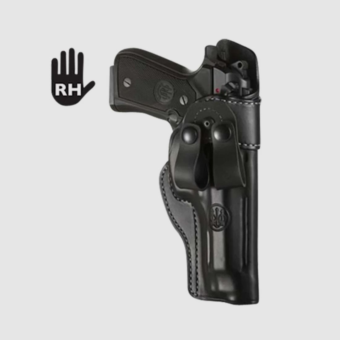 Beretta Mod. 01 para Serie 92/96, funda de cuero diestro, negra, E01114