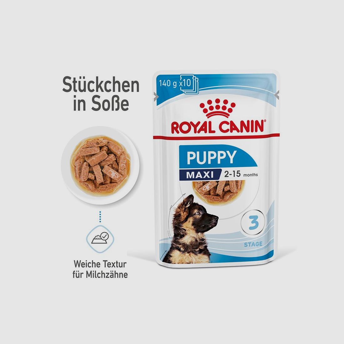 ROYAL CANIN Große Hunde Nassfutter Maxi Welpen bis zum 15. Monat 10x140 g