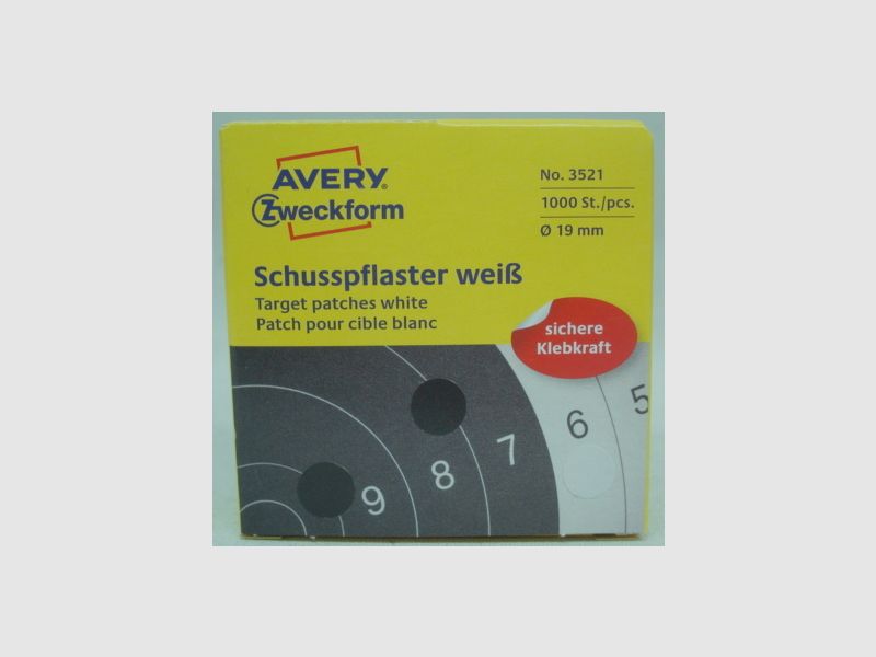 Schusspflaster weiss - 19mm