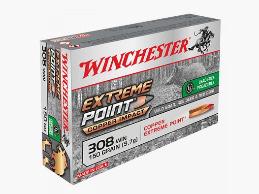 Winchester Extreme Point Copper Impact .308 Win. 150GR Copper Extreme Point 20 cartouches