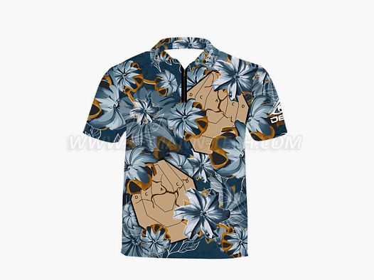 DED Blue Bullet Floral IPSC Target T-Shirt, size: S, Custom Name: No Name, Clothes type: Kids