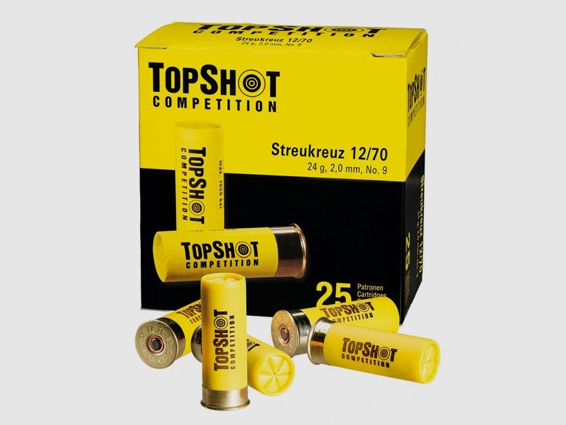 Topshot Competition Streukreuz Sportschrot .12/70 24G #9 (2,0mm) 25 Patronen