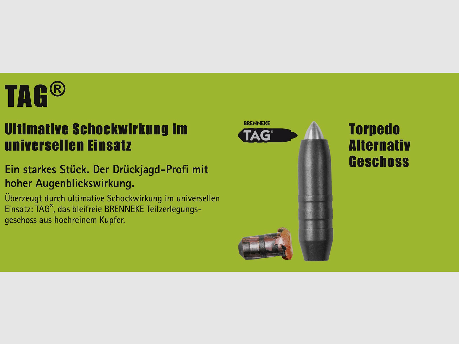 Brenneke 7x65 R TAG 10,4g 160grs. Bleifrei Langwaffenmunition