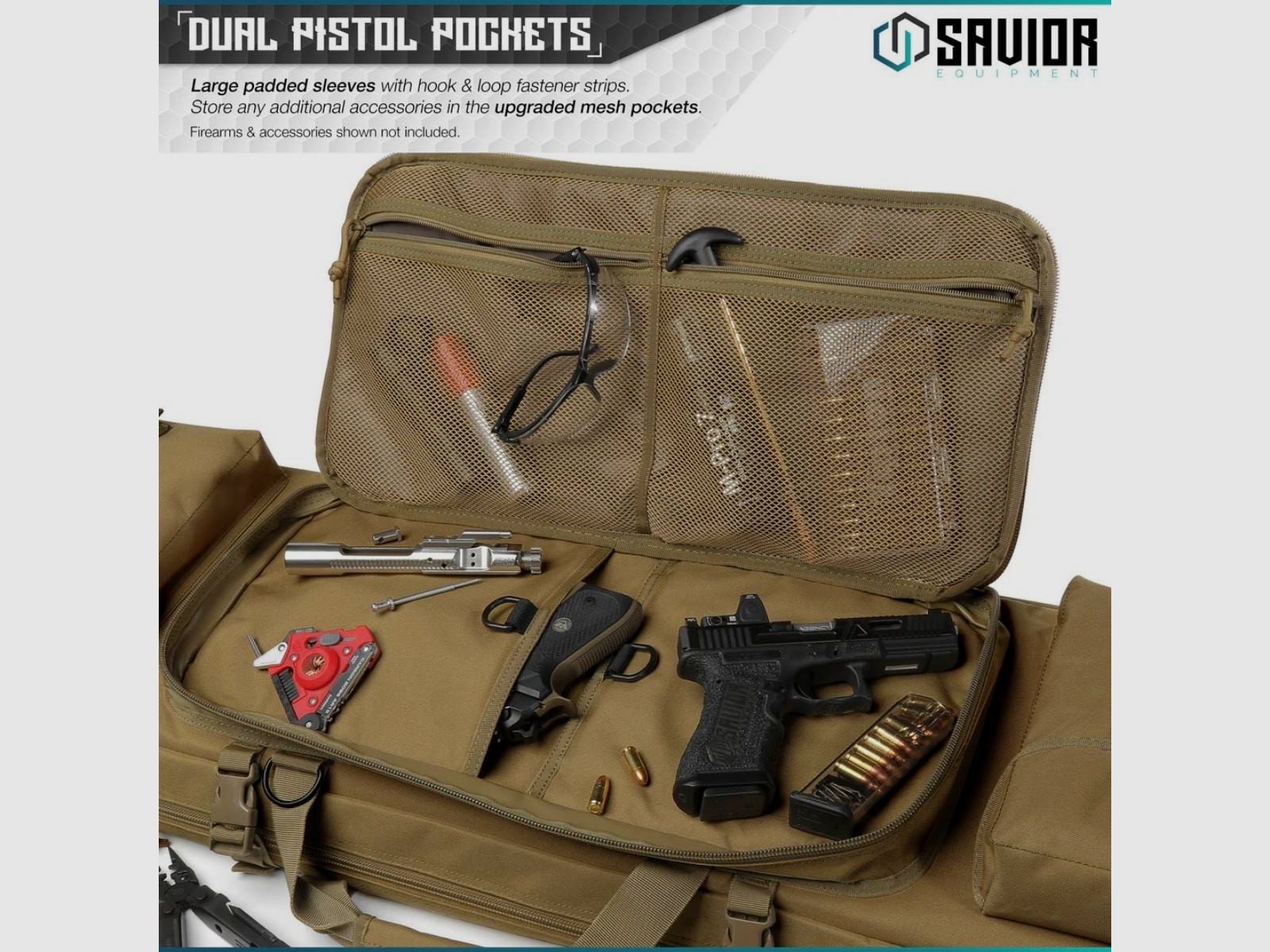 Savior - Double Rifle Bag - Urban Warfare - 51" - TAN - RB-5112DG-VER2-TN, image 4 of 6