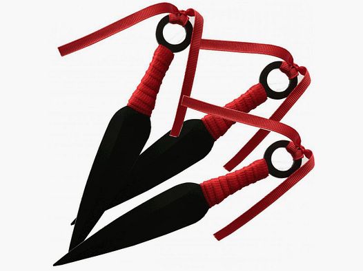 Set di 3 coltelli da lancio Kunai con fodero
