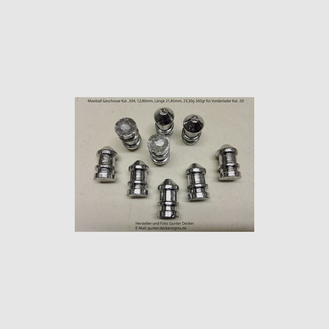 Maxiball Geschosse Kal. .504 12,80mm 360gr Vorderlader Gewehre .50