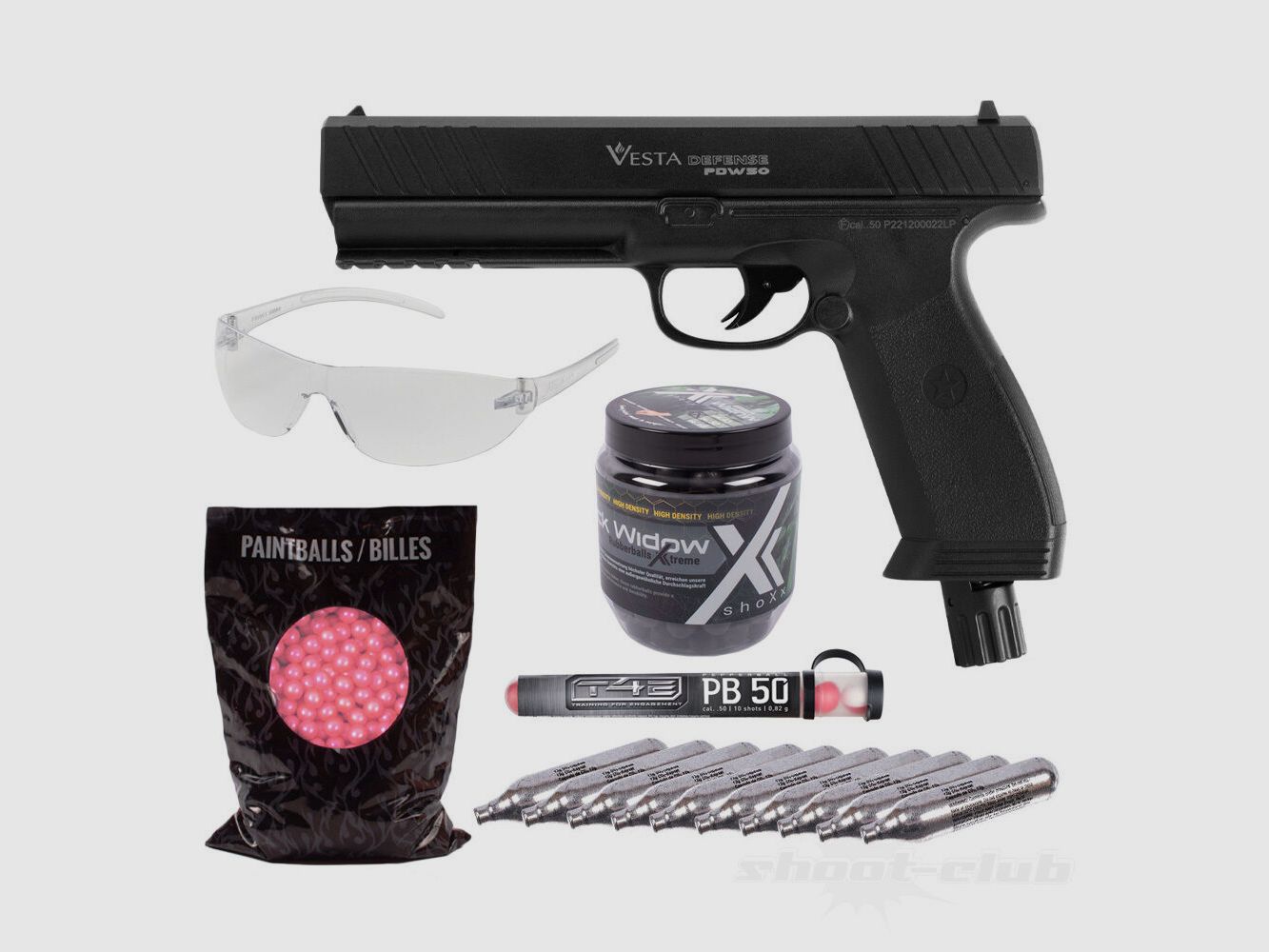 Vesta Defense	 PDW.50 + Co2 + Black Widow + Pepper + Paint + Brille