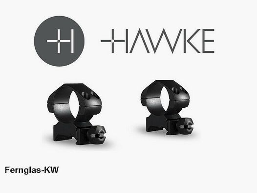 HAWKE 23001 1" 25,4mm Montajes de anillo de precisión de acero medio para riel Weaver