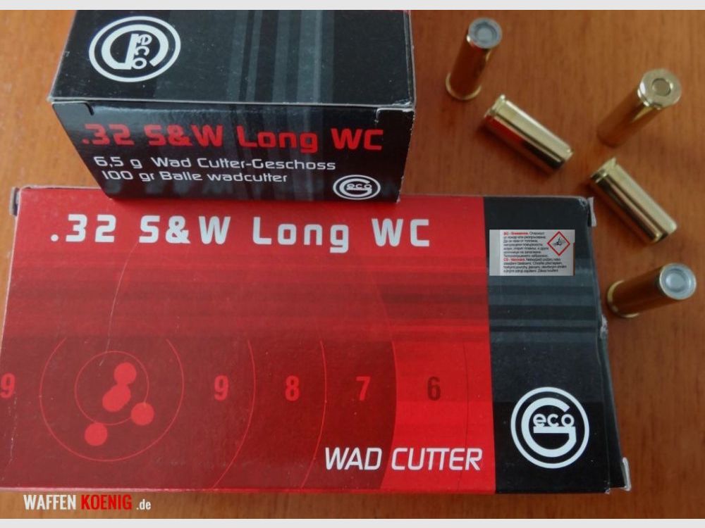 GECO 100 GECO Cartouches .32 S+W long-Wad Cutter