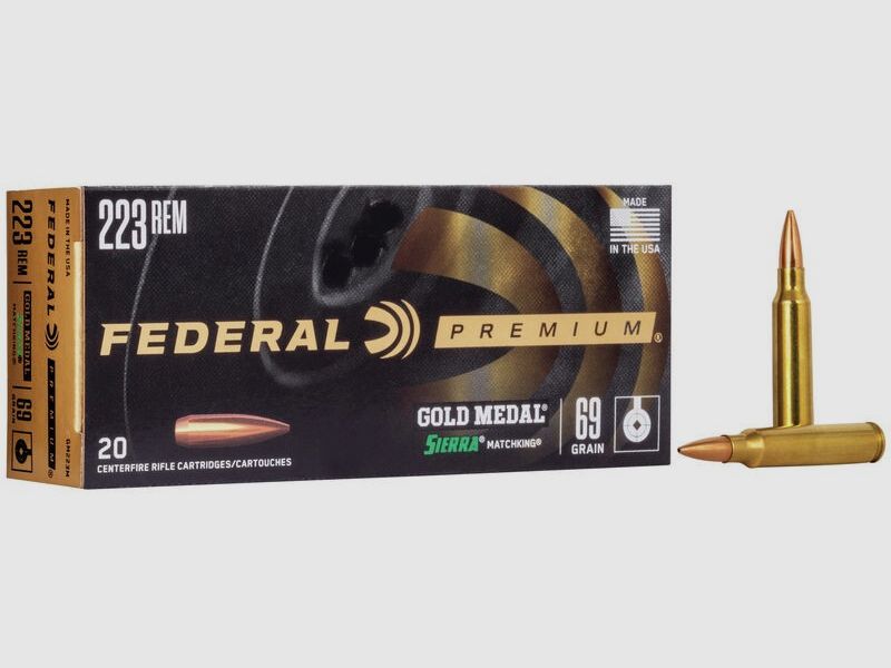 FED GM223M .223 REM 69GR SIERRA MATCHKING BT HP 20/200 3KG