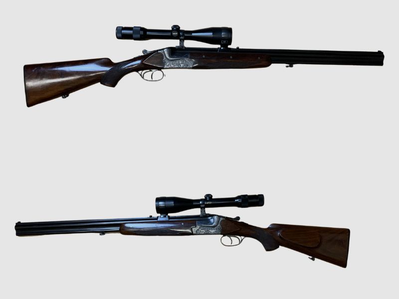 Bockbüchsflinte Merkel-Suhl Kal. 8x57 IRS und 12/70