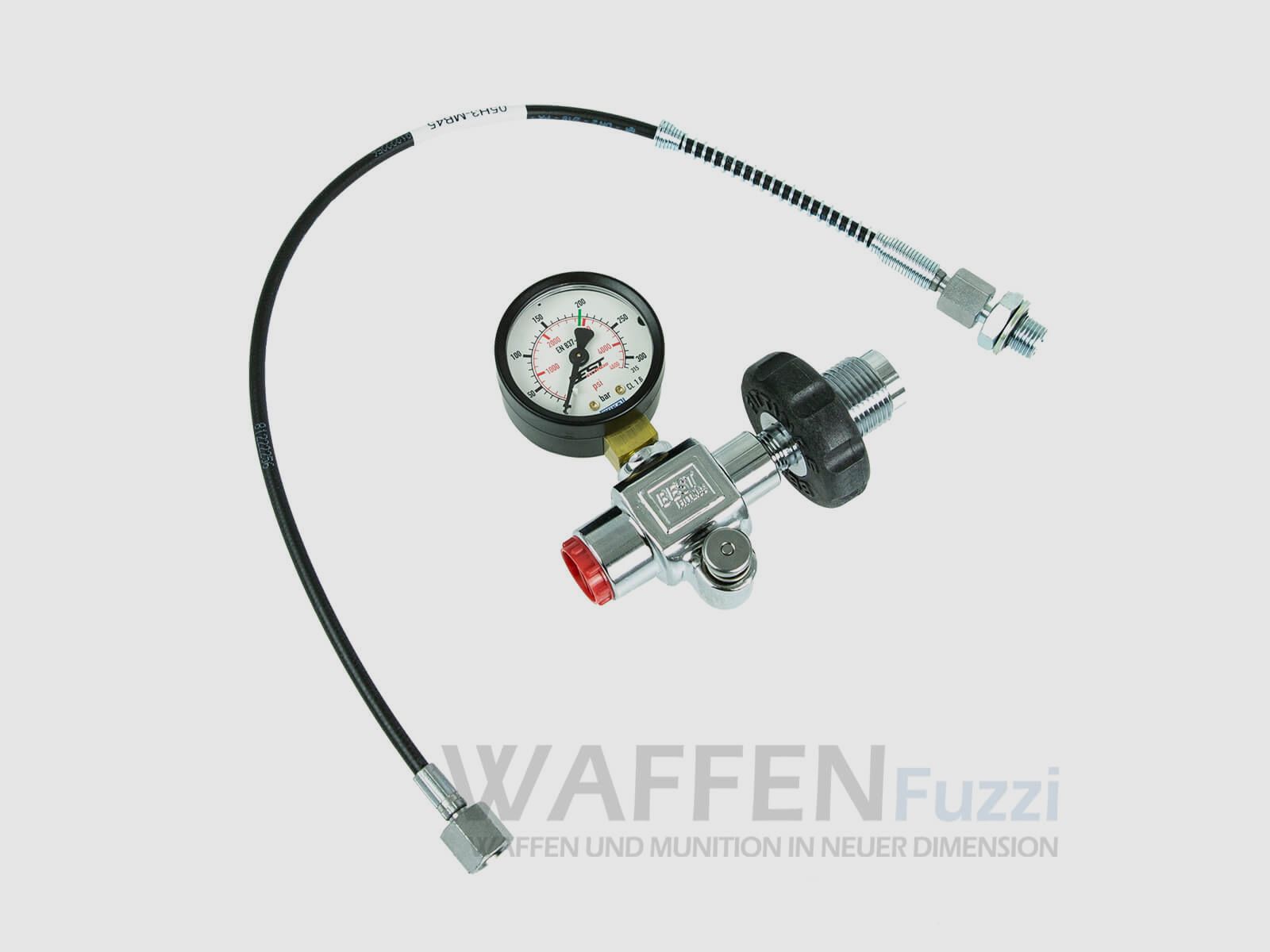 Manometro per aria compressa fino a 300Bar incluso tubo di riempimento da 450mm