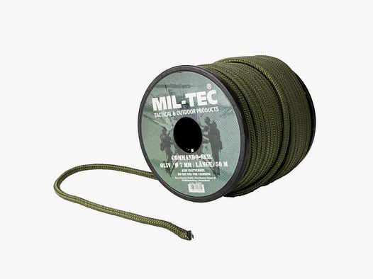 Mil-Tec Kommandoseil oliv 7 mm, 50 m