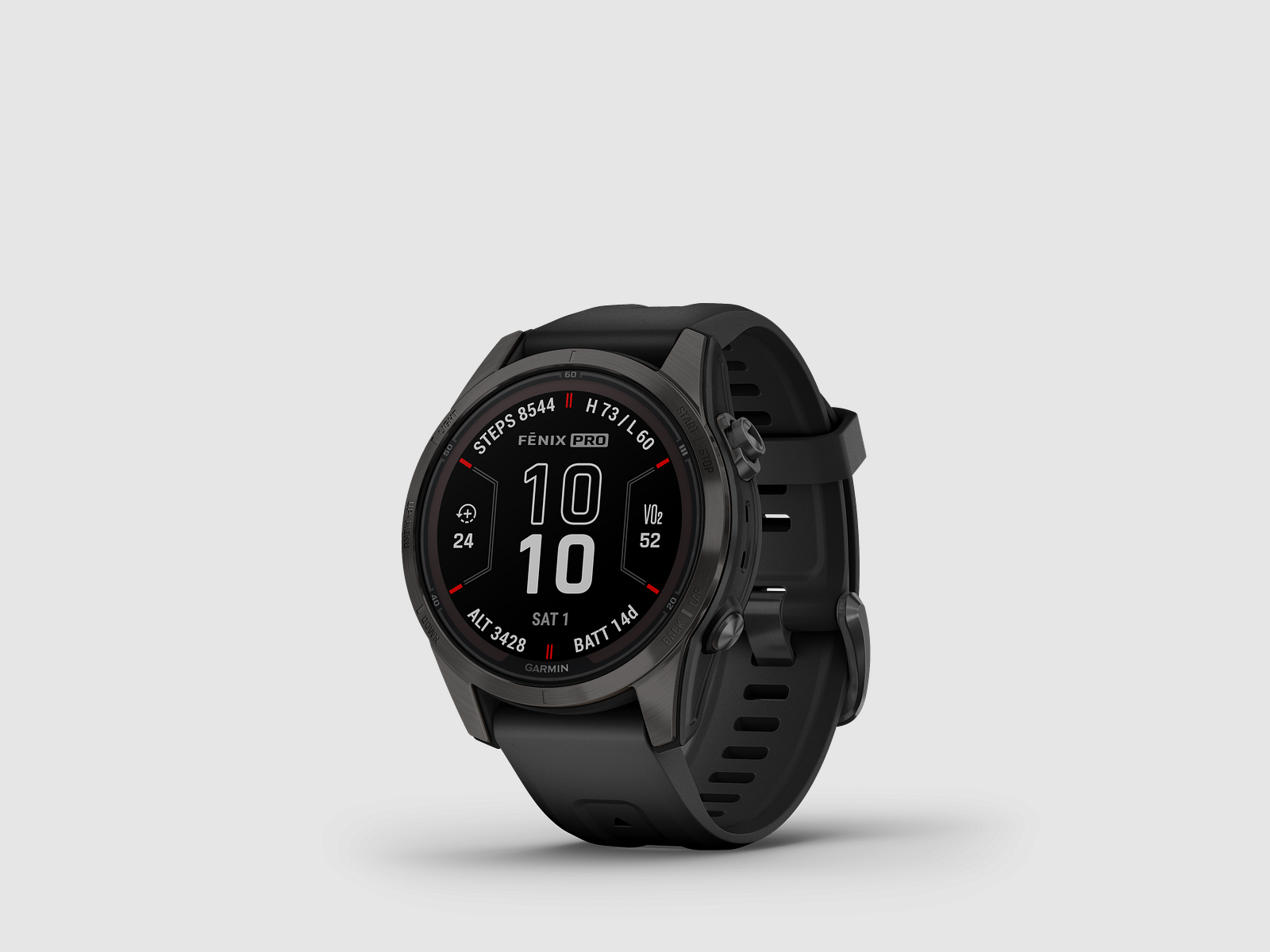 Garmin fēnix® 7S Pro – Wydanie Sapphire Solar, Czarny/Węglowy Szary Tytan DLC z paskiem silikonowym QuickFit® 20 mm, zdjęcie 1 z 12