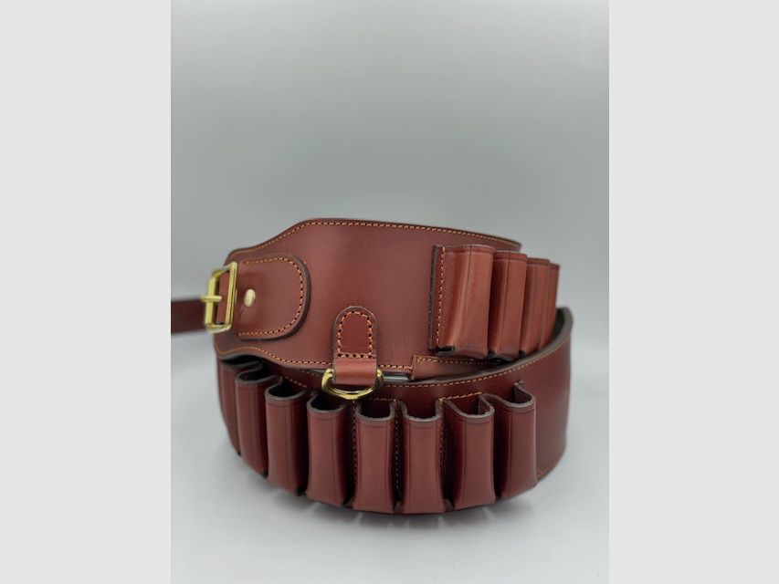Ceinture de munitions Rey Pavon en brun calibre 12