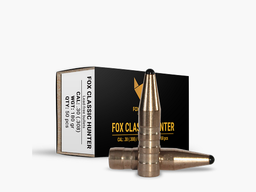 Fox Bullets Classic Hunter .308 11,7 g / 180 gr bleifreie Geschosse – 50 Stück