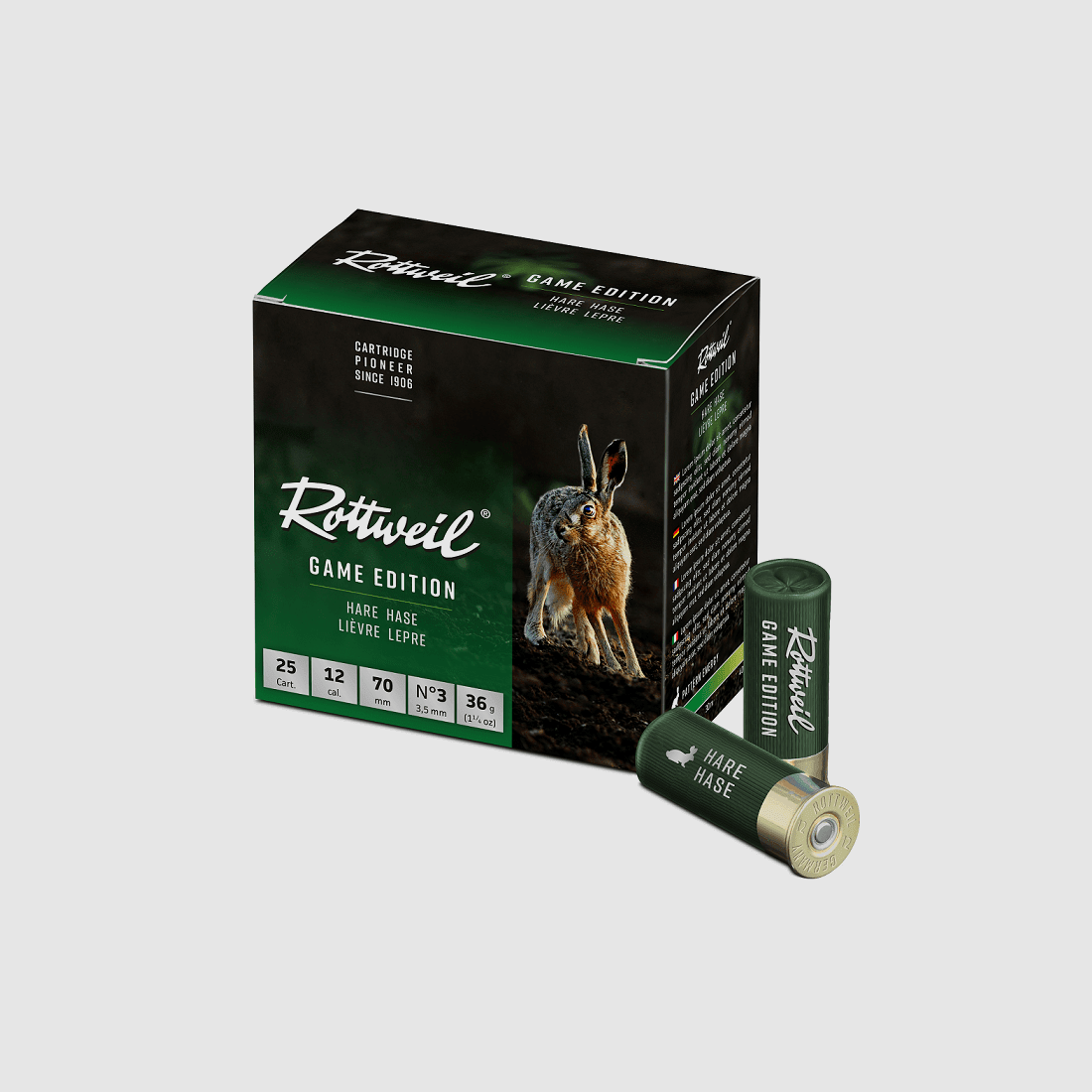 Rottweil Game Edition Liebre 12/70 3,5 mm - 25 uds.