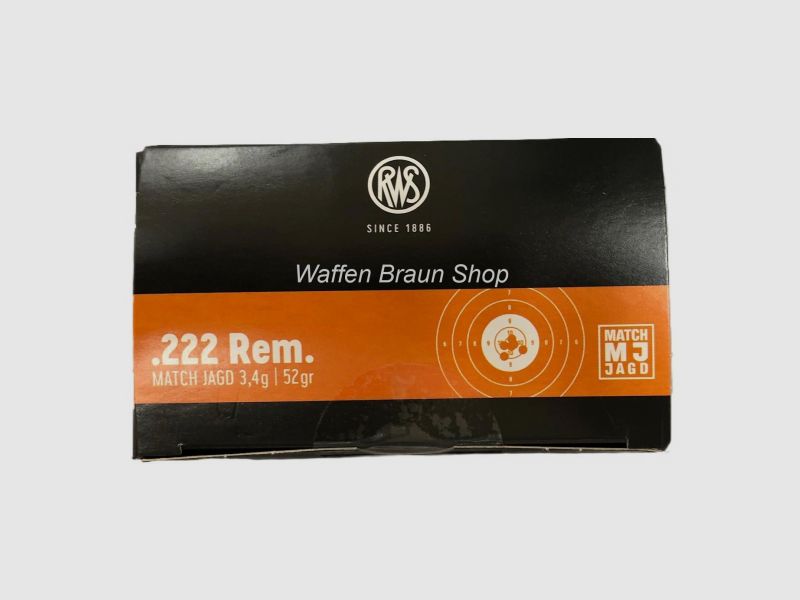 RWS .222 REM MJ 3,4G 30ER