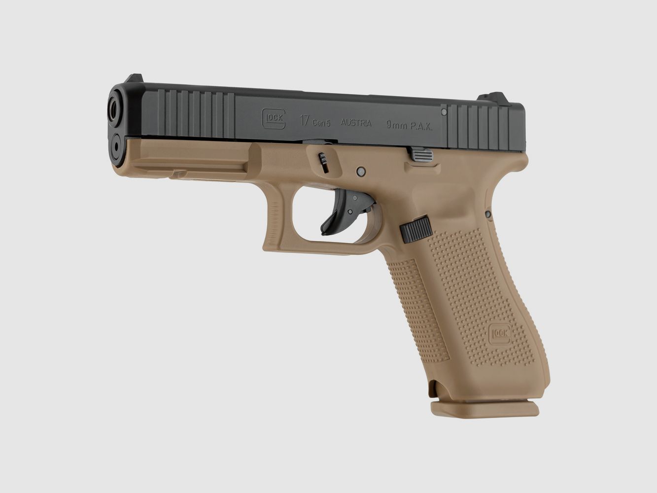Glock 17 Gen5 calibro 9mm P.A.K. pistola a salve Coyote-Black