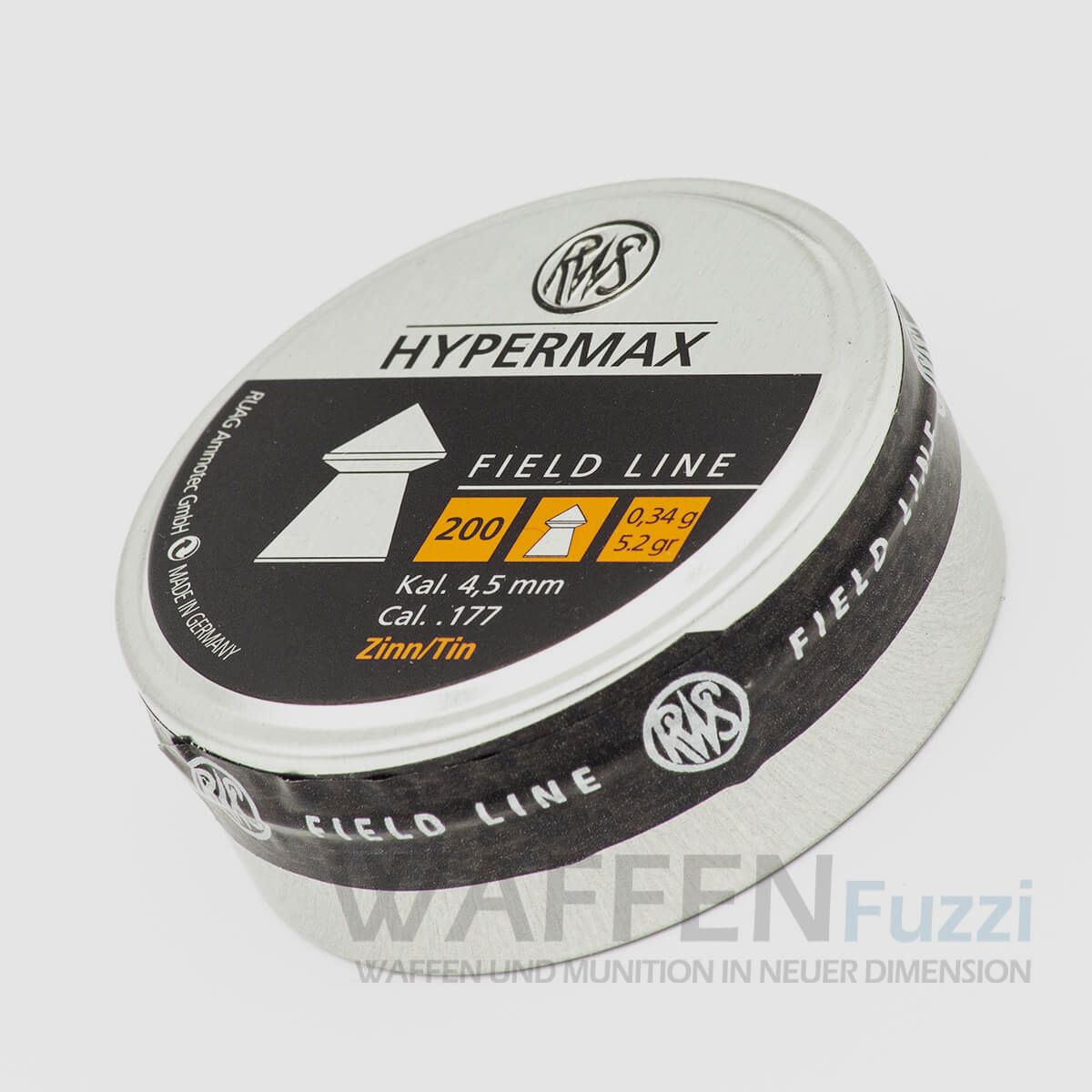 RWS Hypermax plombs en étain sans plomb 200 pcs. 4,5 mm Diabolo