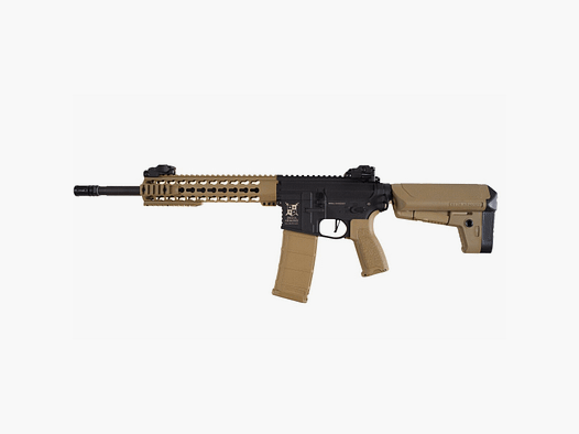AR15 KeyMod 10 pollici CHARLIE TAN/NERO S-AEG Fucile Airsoft Libero da 18 Anni | Delta Armory Copia
