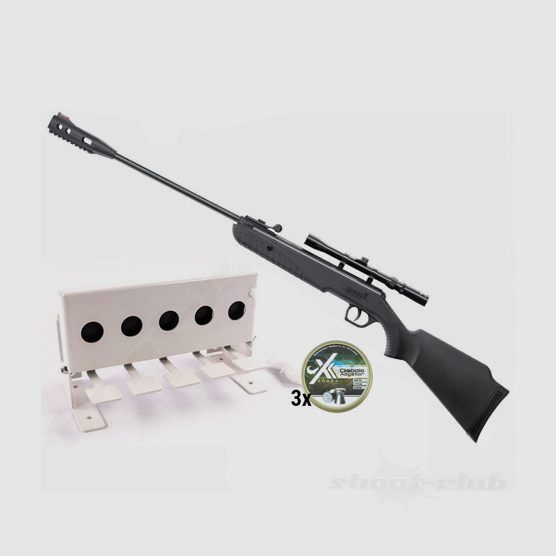 Hämmerli Firefox 500 Kit Luftgewehr 4,5mm Diabolos im Biathlon-Set