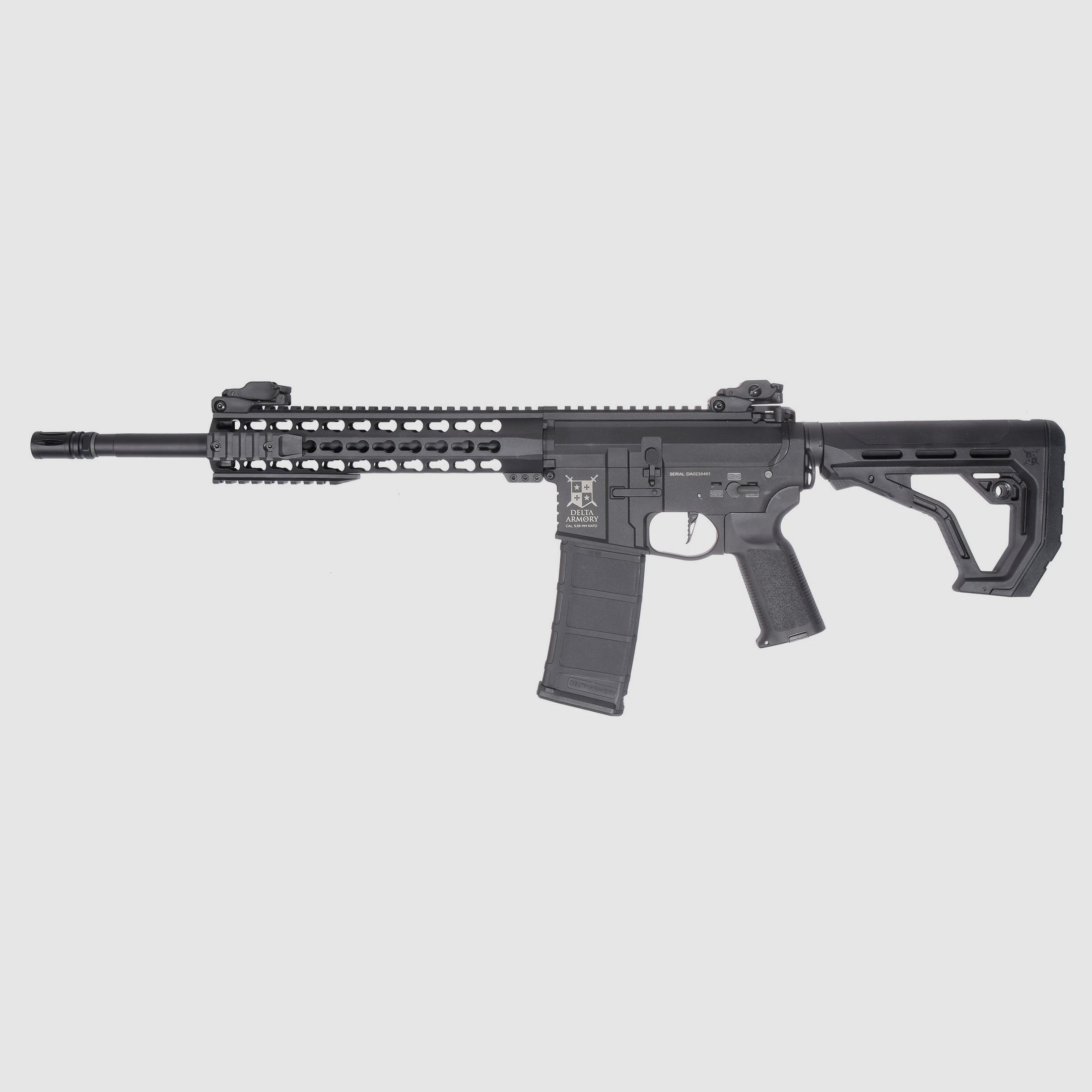AR15 KeyMod 10 Zoll CHARLIE EAGLE ETU Schwarz AEG Softair Gewehr max. 0,5J | Delta Armory