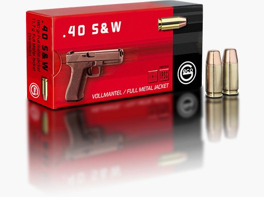 Geco .40 S&W pełnopłaszczowy o płaskim czubku 180g.