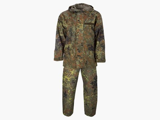 Bundeswehr Original Bundeswehr Original Traje de Protección contra la Lluvia Flecktarn Usado - 44-46