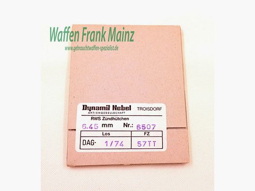 RWS (Dynamit AG) Nürnberg 6,45mm Berdanzündung