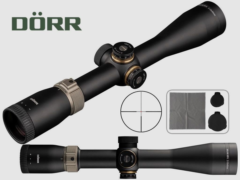 DĂ¶rr Zielfernrohr Milan XP 4i 2-12x42, Absehen 4A in 2. Bildebene mit Leuchtpunkt