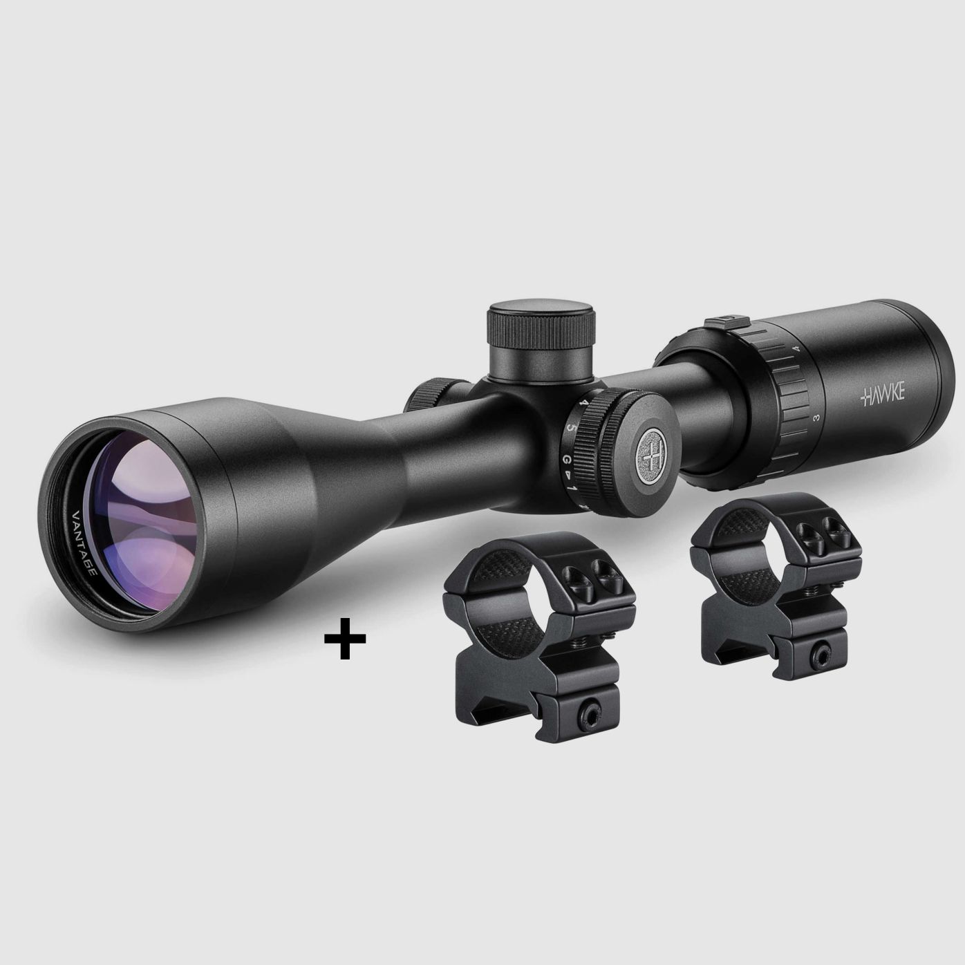 HAWKE 14241-1 Zestaw lunety VANTAGE IR 4-12x40 AO RIMFIRE .17 HMR 22113 mocowanie pierścieniowe 25,4mm środkowe