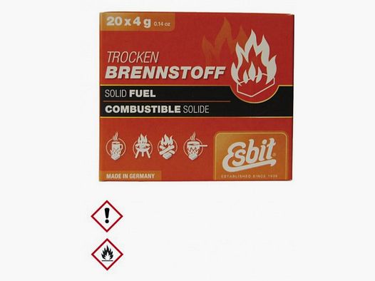 TABLETAS DE COMBUSTIBLE ESBIT - 20x4 GRAMOS