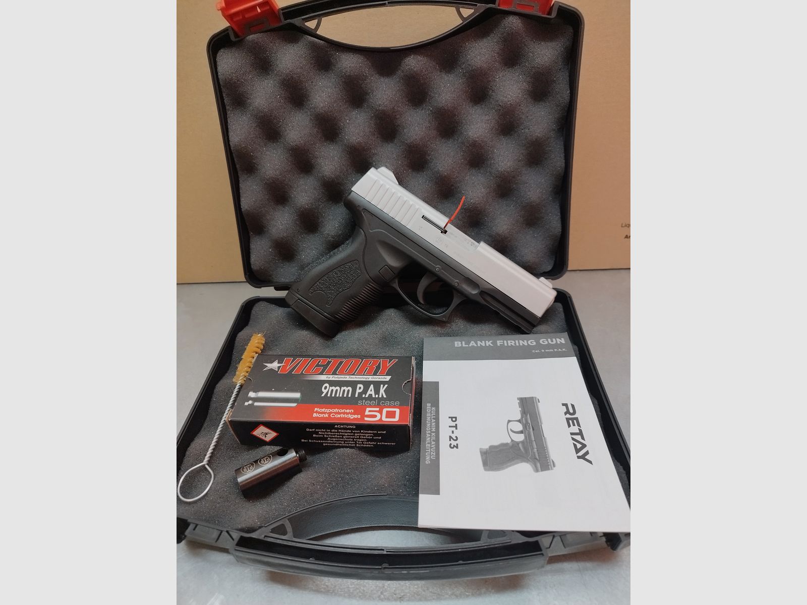 Retay PT-23 broń alarmowa 9mm PAK zestaw niklowy oferta !!Nowy towar!!