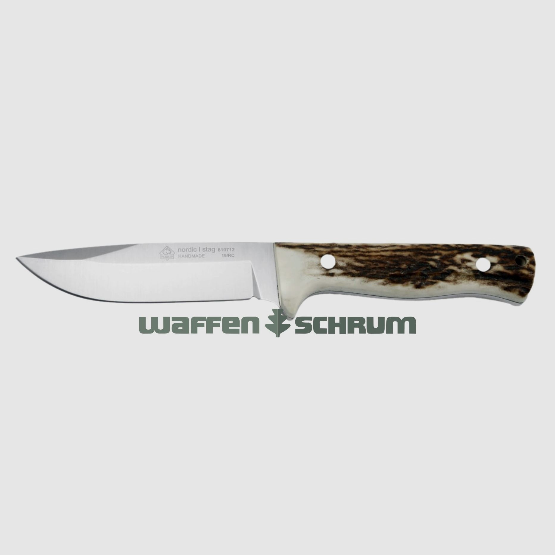 Cuchillo de caza Puma IP Nordic I Stag Longitud total: 23 cm - Longitud de la hoja: 11,4 cm Acero AN.58 - con funda de cuero