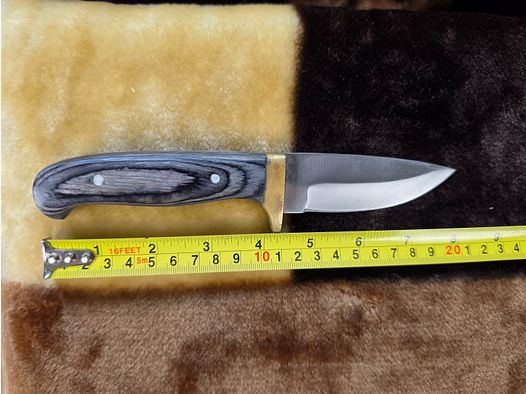 Klassisches Outdoor- & Jagdmesser mit Echtholzgriff und Messing-Knebel – Robustes Allzweckmesser