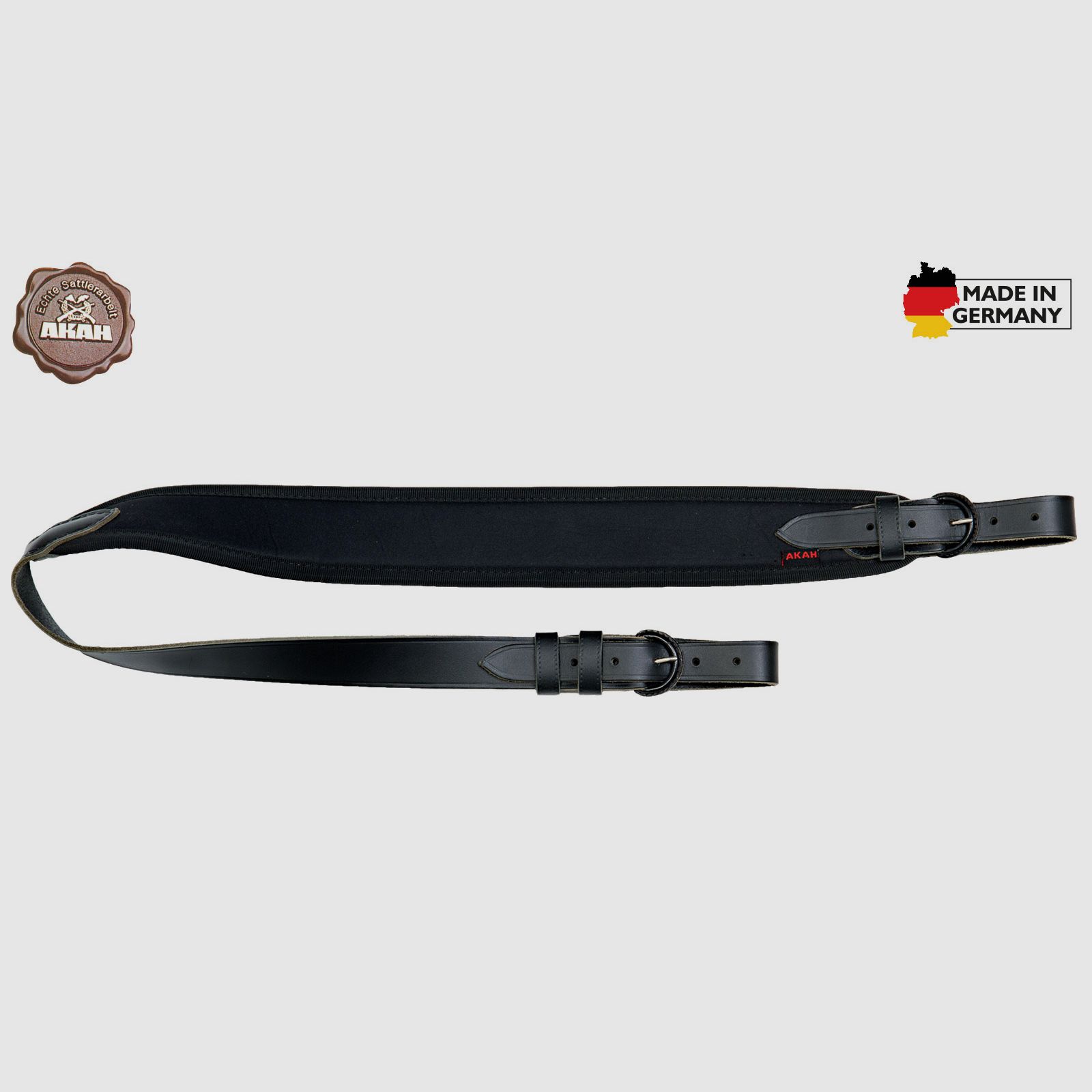 Sangle de fusil AKAH en cuir pleine fleur avec néoprène