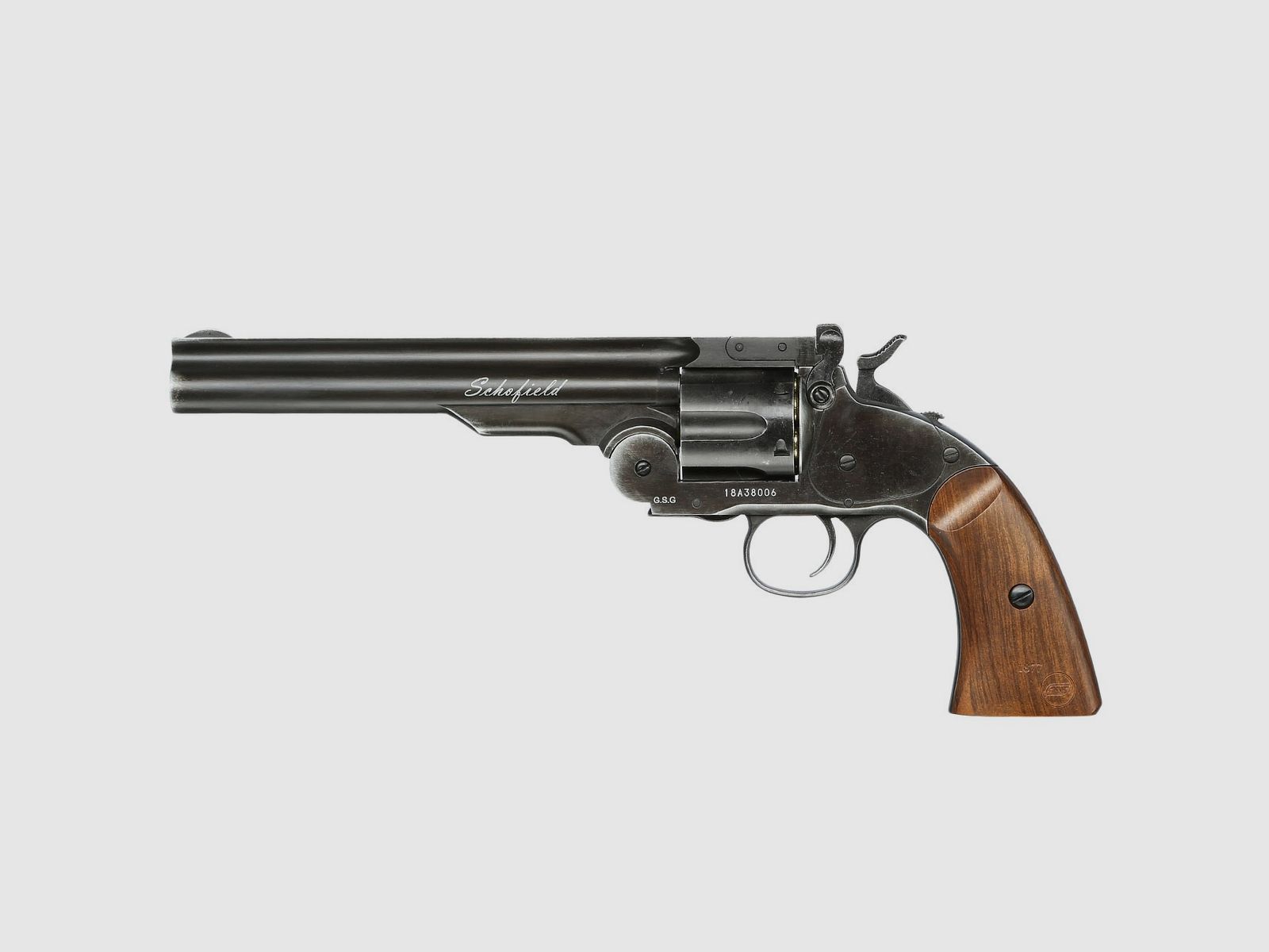 ASG Schofield 1877 6 Zoll CO2-Revolver Kal. 4,5 mm Diabolo + Stahl-BB - 4 Joule