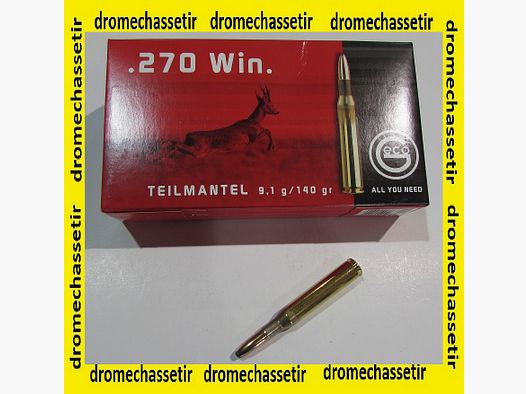 1 Schachtel mit 20 Patronen, Kaliber 270 Winchester, Geco, Teilmantel, 140 grains