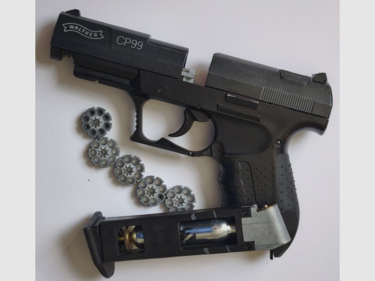 Walther cp99 luchtpistool - 4,5mm Diabolo met 5 magazijnen