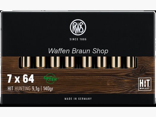 RWS 7x64 HIT -bez ołowiu- 9,1g/140gr