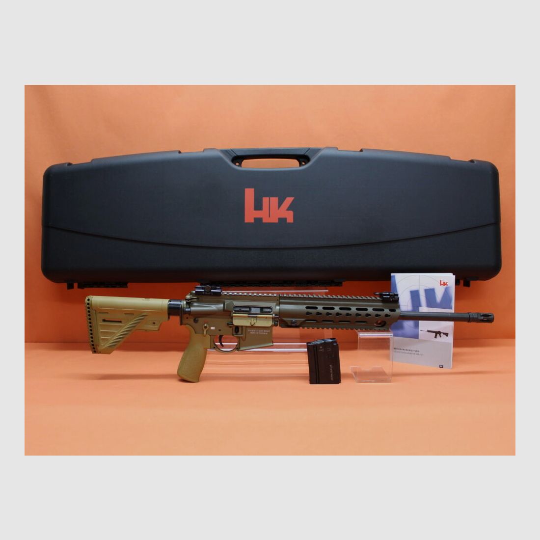 Heckler&Koch Ha. Geweer .223Rem Heckler&Koch/H&K MR223 A3 16,5" loop RAL8000 HKey K, Gas-Piston-Systeem AR-15/HK416, afbeelding 7 van 8