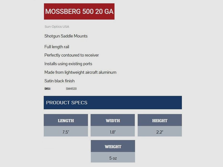 Saddle Mount Mossberg 20GA, Bild 2 von 2