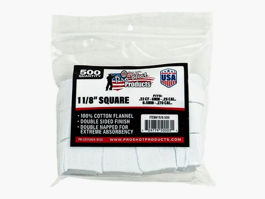 500 Patches 1 1/8" Eckig .223/5,56 bis .270/6,9mm
